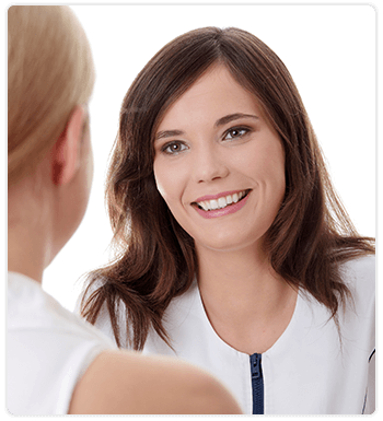 therapist talking to patient